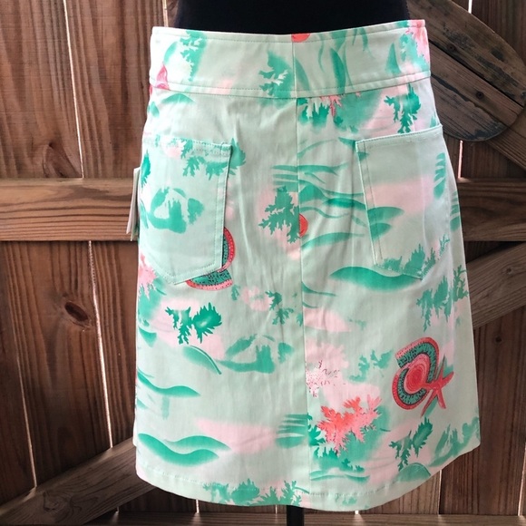 Jade Melody Tam Casual Skirt Sea Shells, Starfish & Coral Pattern Beaded Size 4 - Picture 2 of 8